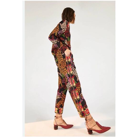 Farm Rio NWT Leopard Print Fringe Beaded High Waist Pants Multicolor XS - Picture 3 of 12